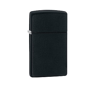 Zippo Black slim aansteker met matte zwarte afwerking en slank design