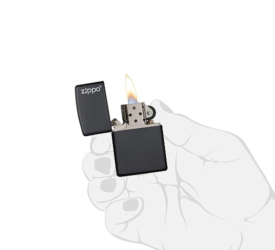 Zippo black matte with logo