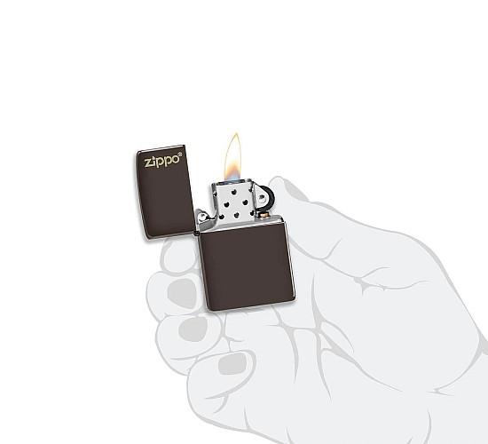 Zippo brown flat with logo