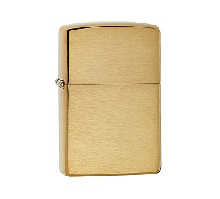 Zippo brushed Regular aansteker met geborstelde messing afwerking