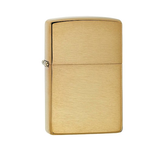 Zippo brushed Regular aansteker met geborstelde messing afwerking