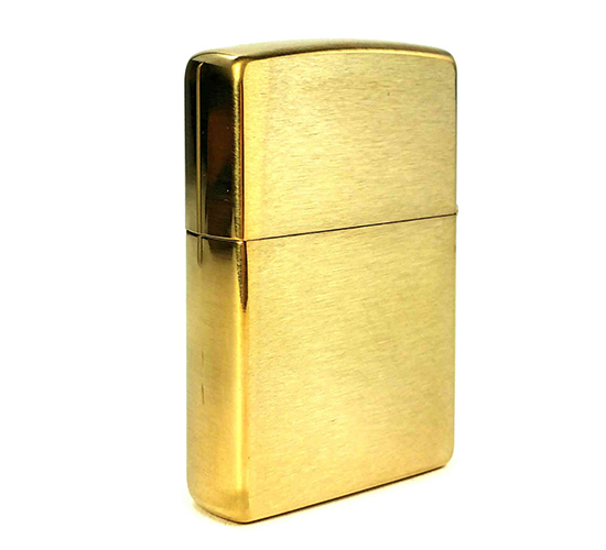 Zippo brushed brass met ZI embleem