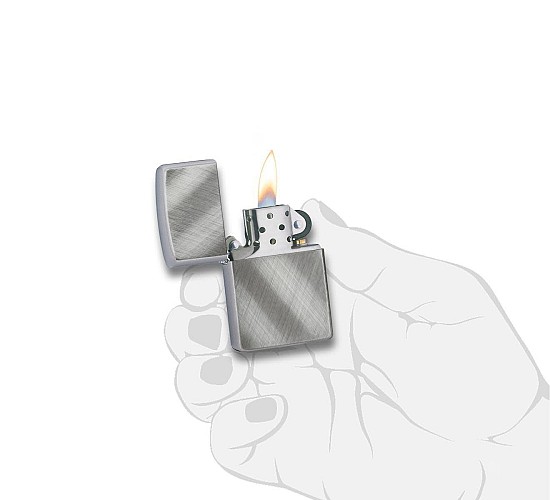 Zippo brushed chrome diagonal weave