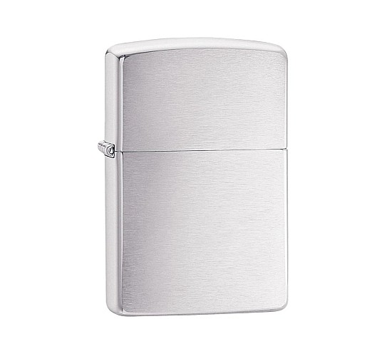 Zippo Regular aansteker met geborstelde chromen matte afwerking als strak basisdesign