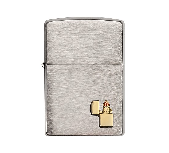 Zippo brushed lighter emblem chrome