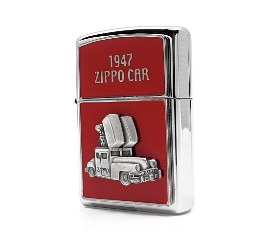Zippo car 1947 embleem rood red