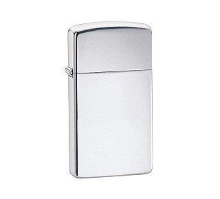 Zippo chrome high polished slim aansteker met glanzende gepolijste chroom afwerking