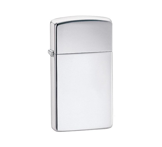 Zippo chrome high polished slim aansteker met glanzende gepolijste chroom afwerking