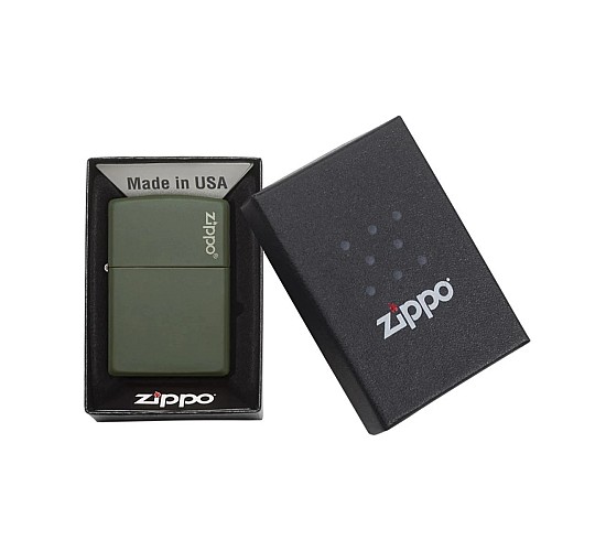 Zippo classic green matte with logo giftbox