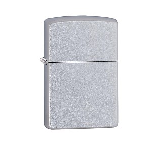 Zippo Satin chrome regular aansteker met matte satin afwerking en strak, simpel design