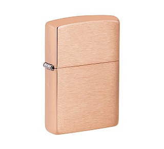 Zippo Copper Lighter met massief koperen behuizing en geborstelde afwerking, zwart gecoat inzetstuk