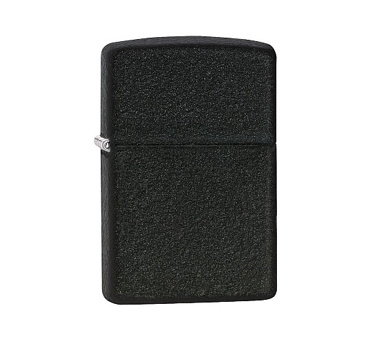 Zippo Crackle black aansteker met matte zwarte crackle afwerking in regular formaat