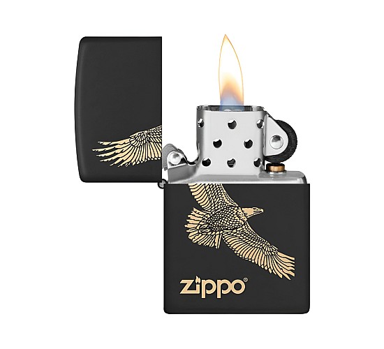 Zippo eagle black open