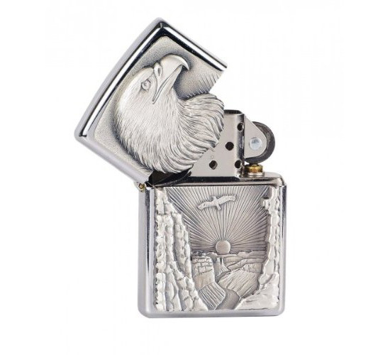 Original Zippo eagle open effect