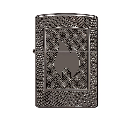 Zippo flame pattern design armor black ice