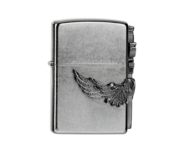 Zippo with a heart, sword and wings