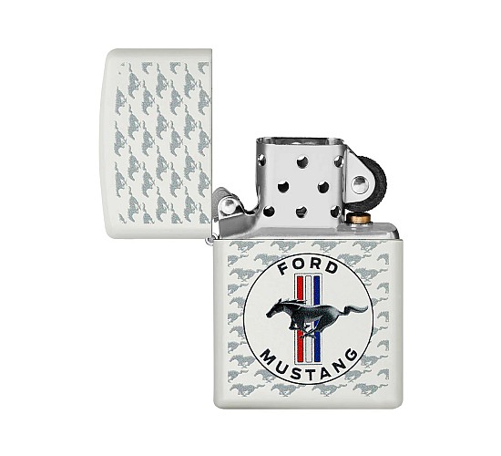 Zippo ford mustang horses white