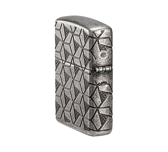 Zippo geometric pattern design deep carve