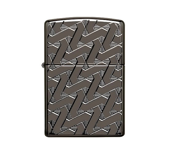 Zippo geometric weave design black iced