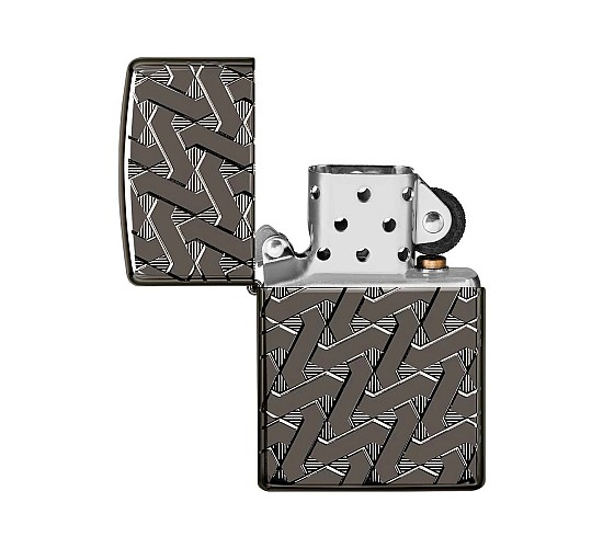 Zippo geometric weave design deep carve