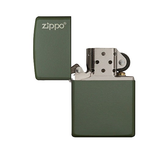 Zippo green matte with logo