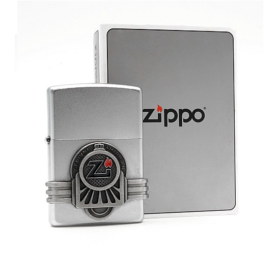 Zippo grijs doosje zilver blikje