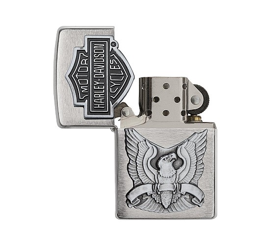 Storm aansteker Harley Davidson eagle met het logo op klepje