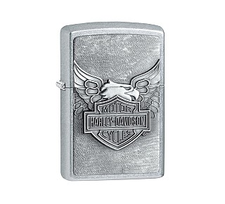 Zippo Harley Davidson iron eagle aansteker met Street Chrome afwerking en zilverkleurig arend embleem