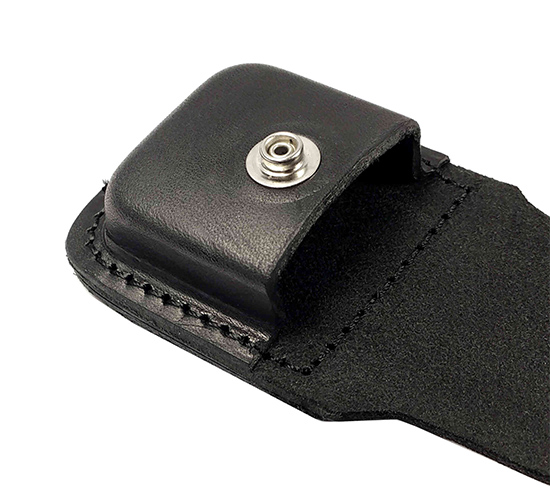 Zippo tasje black leather met Harley Davidson print