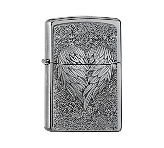 Zippo Heart with feathers