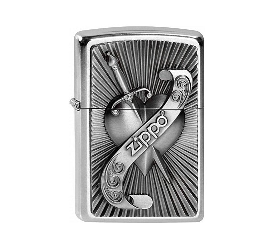 Zippo heart with sword