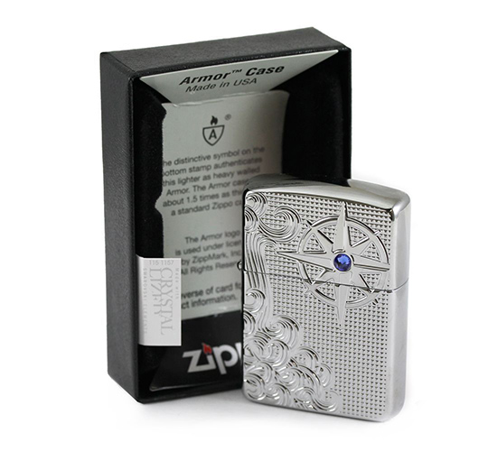 Zippo hoogglans Luxury waves Swarovski crystal