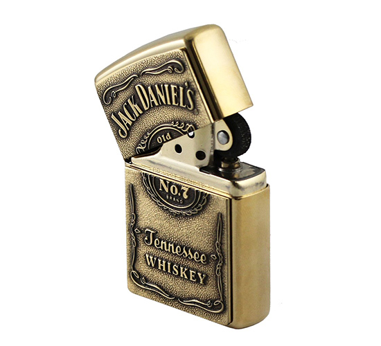 Jack Daniels label old number 7 embleem messing Zippo