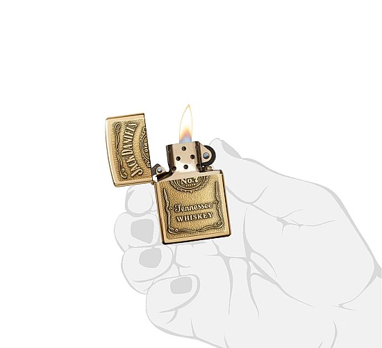 Zippo jack daniels label brass emblem