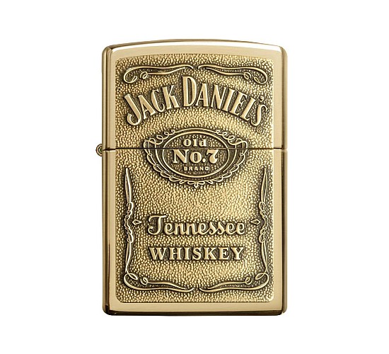 Zippo aansteker Jack Daniel's label brass emblem