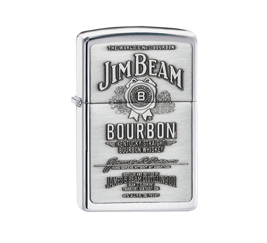 Zippo jim beam label chrome