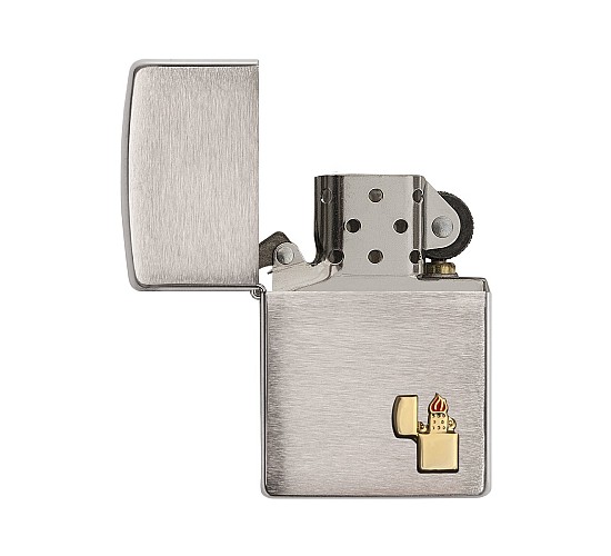 Zippo lighter emblem chrome brushed
