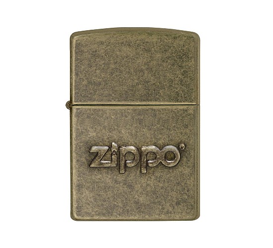 Zippo logo stamp antique brass