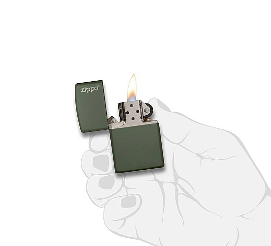 Zippo matte green with logo