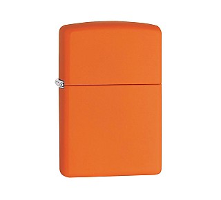 Zippo aansteker in heldere oranje kleur met matte afwerking en minimalistisch design