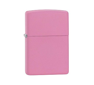 Zippo Pink matte Regular aansteker met egale roze matte afwerking zonder patroondetails