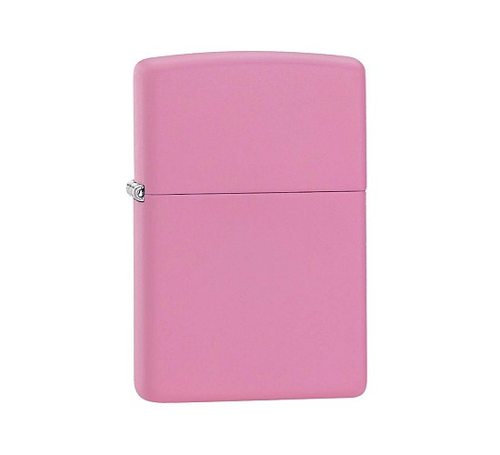 Zippo Pink matte Regular aansteker met egale roze matte afwerking zonder patroondetails