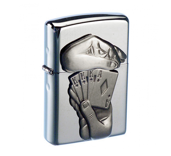 Zippo Poker trick high polished chrome