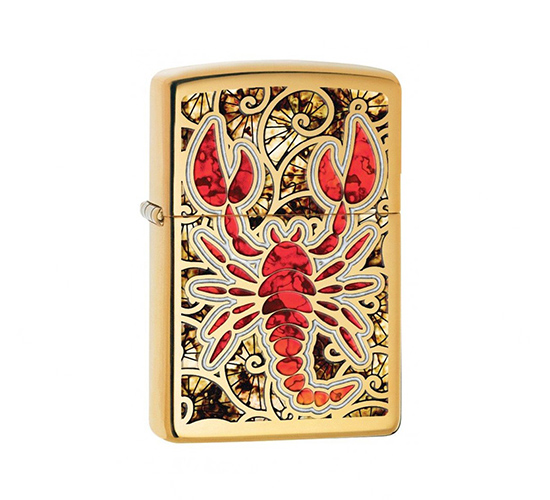 Zippo red scorpion brass
