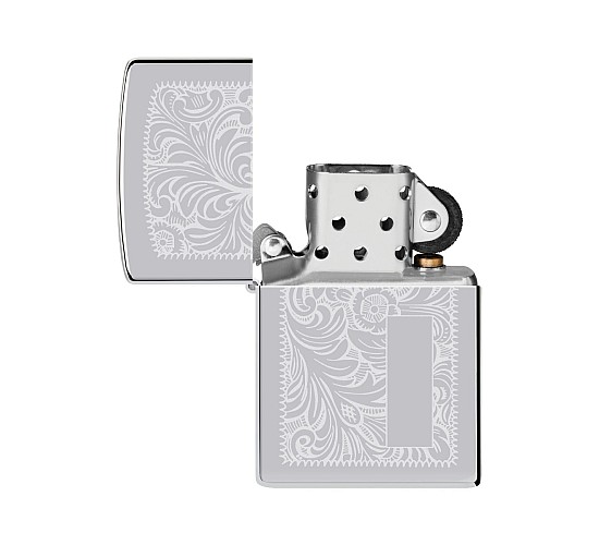 Elegante venetian zippo in high polish chrome