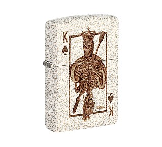 Zippo Rick Rietveld Ace Skull Design met gouden Mercury Glass afwerking en skull schoppenkoning print