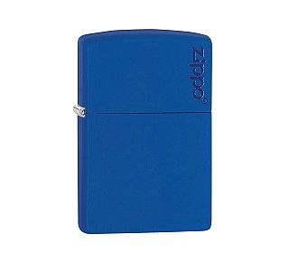Zippo Royal blue aansteker in matte blauwe kleur met origineel blauw Zippo-logo als print
