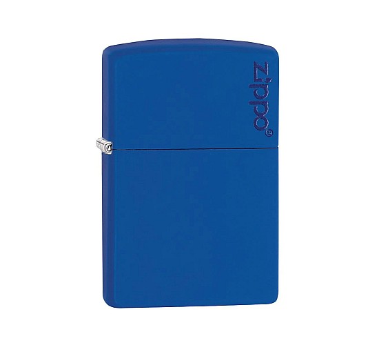 Zippo Royal blue aansteker in matte blauwe kleur met origineel blauw Zippo-logo als print