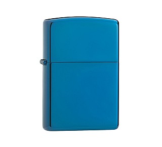 Zippo Sapphire regular aansteker met diepblauwe gepolijste afwerking en strak basisdesign