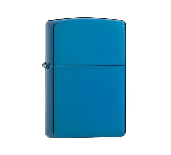 Zippo Sapphire regular aansteker met diepblauwe gepolijste afwerking en strak basisdesign